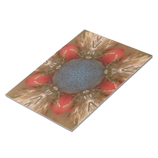 Blauwe rode kerstdecoratie Baubles Notitieblok (Schuin)