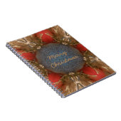 Blauwe rode kerstdecoratie Baubles Notitieboek (Rechterzijde)