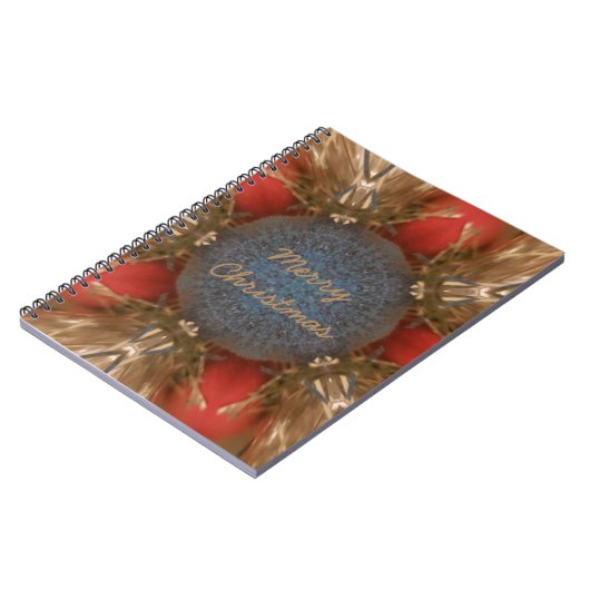 Blauwe rode kerstdecoratie Baubles Notitieboek (Linkerzijde)