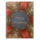 Blauwe rode kerstdecoratie Baubles Notitieboek (Voorkant)