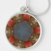 Blauwe rode kerstdecoratie Baubles Sleutelhanger (Voorkant)