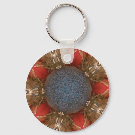 Blauwe rode kerstdecoratie Baubles Sleutelhanger (Voorkant)