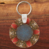 Blauwe rode kerstdecoratie Baubles Sleutelhanger (Voorkant)