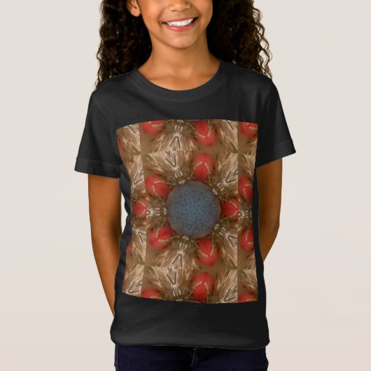 Blauwe rode kerstdecoratie Baubles T-shirt (Voorkant)