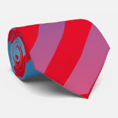 Blauwe rode kleurenStropdas in tekening design Stropdas (Opgerold)