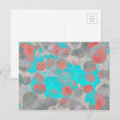 Blauwe rode kunst van romantisch bloempatroon / bl briefkaart (Voorkant / Achterkant)