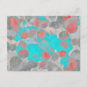 Blauwe rode kunst van romantisch bloempatroon / bl briefkaart