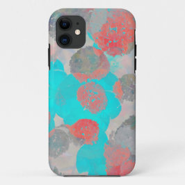 Blauwe rode kunst van romantisch bloempatroon / bl Case-Mate iPhone case