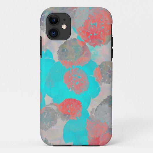 Blauwe rode kunst van romantisch bloempatroon / bl Case-Mate iPhone case (Achterkant)