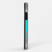 Blauwe rode kunst van romantisch bloempatroon / bl Case-Mate iPhone case (Achterkant/rechts)
