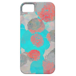 Blauwe rode kunst van romantisch bloempatroon / bl Case-Mate iPhone case