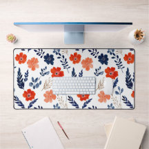 Blauwe & Rode Lente Bloemen Waterverf Botanisch