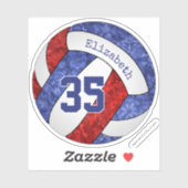 Blauwe rode meisjes volleybal school team kleuren sticker (Vel)