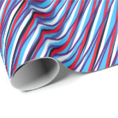 Blauwe rode moiré strepen, optische illusie, Abstr Cadeaupapier (Rol Hoek)