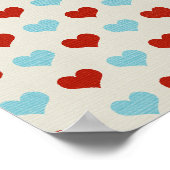 BLAUWE RODE MUSTACHE EN WARMTEGLITTER POSTER (Hoek)