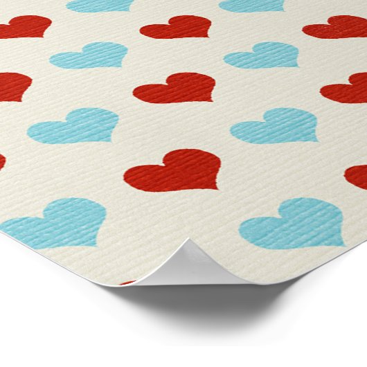 BLAUWE RODE MUSTACHE EN WARMTEGLITTER POSTER (Hoek)