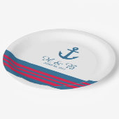 Blauwe rode Nautical Anchor Weddenschap Paper Bord (Gekanteld)