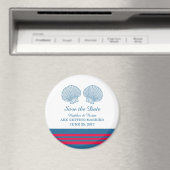 Blauwe Rode Nautische Zeeshells sparen de Magnet v (Insitu (Vaatwasser))