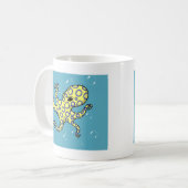 Blauwe rode octopus koffiemok (Voorkant links)