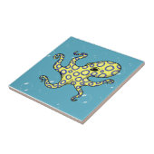 Blauwe rode octopus tegeltje (Zijkant)