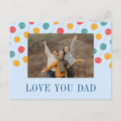 Blauwe rode oranje ballonnen aangepast Vaderdag fo Feestdagenkaart (Voorkant)