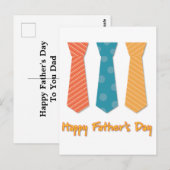 Blauwe rode Oranje strepen Stropdassen Happy Vader Briefkaart (Voorkant / Achterkant)