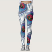 Blauwe rode pacock Leggings (Voorkant)