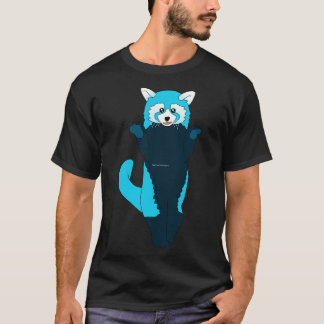 Blauwe rode panda 2 t-shirt