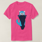 Blauwe rode panda 2 t-shirt (Design voorkant)