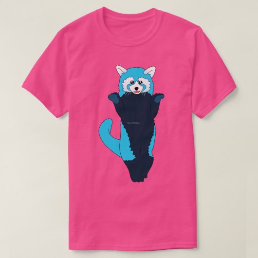 Blauwe rode panda 2 t-shirt (Design voorkant)