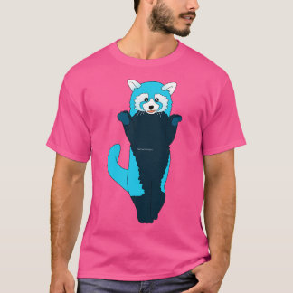 Blauwe rode panda 2 t-shirt