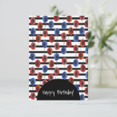 Blauwe rode papaverbloem elke dag een fijne verjaa kaart (Staand voorkant)