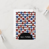 Blauwe rode papaverbloem elke dag een fijne verjaa kaart (Voorkant / Achterkant in situ)