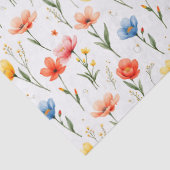 Blauwe Rode Roze Bloemen Tissuepapier (Detail)