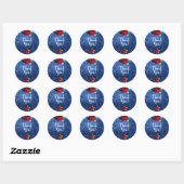 Blauwe rode rozen voor sierdoeleinden ronde sticker (Vel)