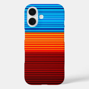 Blauwe rode strepen iPhone 16 hoesje