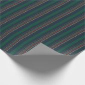  blauwe rode strepen kerstmis cadeaupapier (Hoek)