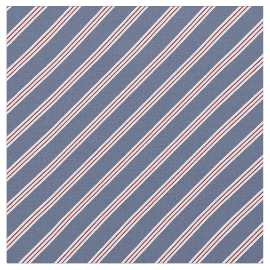 Blauwe & Rode Strepen Stof (Close Up)