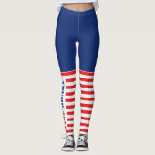Blauwe & Rode Strepen Trump 2024 Leggings (Voorkant)