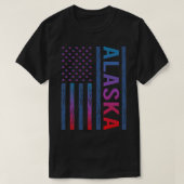 Blauwe rode vlag Alaska T-shirt (Design voorkant)