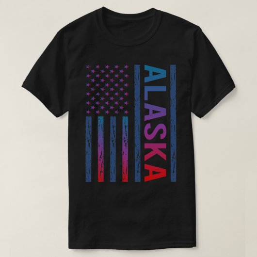 Blauwe rode vlag Alaska T-shirt (Design voorkant)