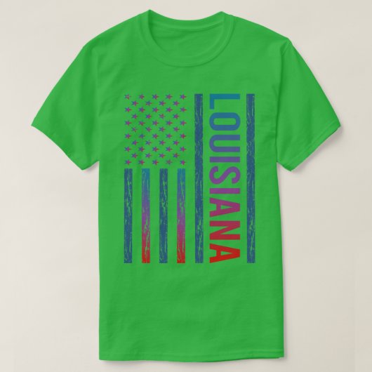 Blauwe rode vlag Louisiana T-shirt (Design voorkant)