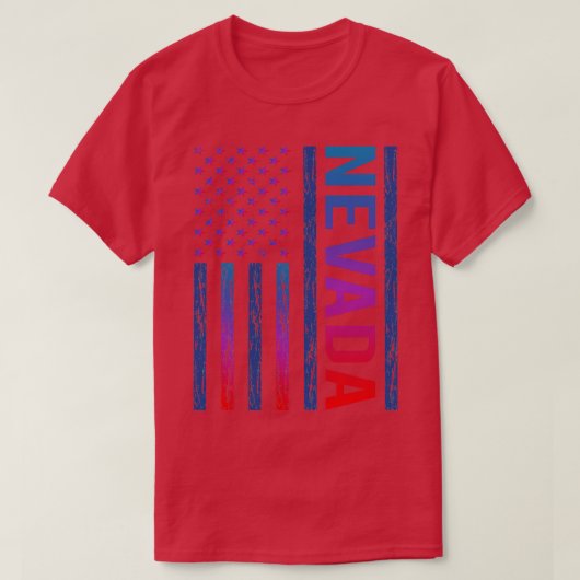 Blauwe Rode Vlag Nevada T-shirt (Design voorkant)
