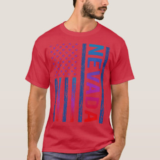 Blauwe Rode Vlag Nevada T-shirt