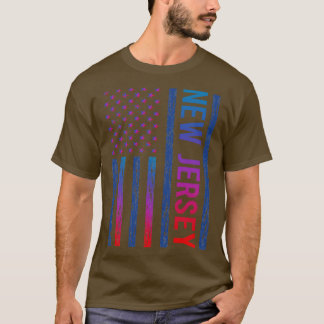Blauwe Rode Vlag New Jersey T-shirt