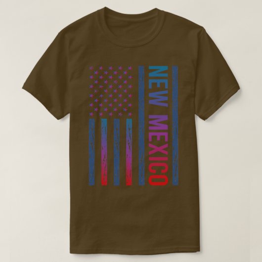 Blauwe Rode Vlag New Mexico T-shirt (Design voorkant)