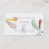 Blauwe rode vlindernacht fijn zijde Busi Visitekaartje (Achterkant)