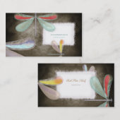 Blauwe rode vlindernacht fijn zijde Busi Visitekaartje (Voorkant / Achterkant)