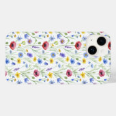 Blauwe Rode Waterverf Wilde Bloem Case-Mate iPhone Case (Achterkant (horizontaal))