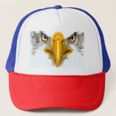 Blauwe rode witte adelaar Hoofd Pop Modern Elegant Trucker Pet (Voorkant)